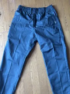 ネイビー ストレートパンツ ゴムウエスト