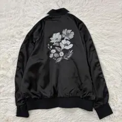 EMMA CLOTHES メンズ【L】スカジャン 花柄 黒　オーバーサイズ