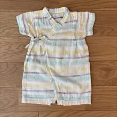 ミキハウス ベビー甚平 S(60〜70) 綿100% ガーゼ 男の子