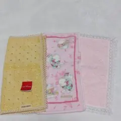 ​新品あり ハンカチ 3枚 ミントン アツキオニシ レノマ ガーゼ パイル 刺繍