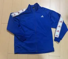 adidas 青 ジップアップジャケット Lサイズ