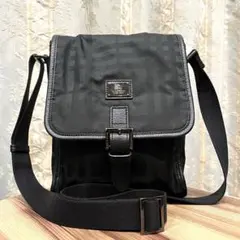 ✨人気✨BURBERRY バーバリー ショルダーバッグ ナイロン レザー 黒色