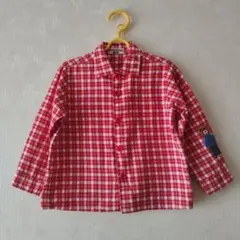 ミキハウスの赤いチェックシャツ100サイズ