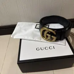 GUCCI ブラックレザー ベルト ダブルGロゴ 最終値下げ