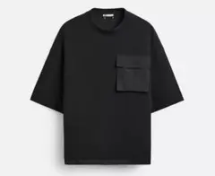 ZARA コントラストポケット スウェットシャツ ブラック