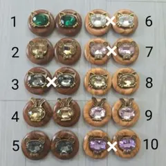 ボタンカボション◆ハンドメイド・ウッド土台・レトロボタンカボション◆57