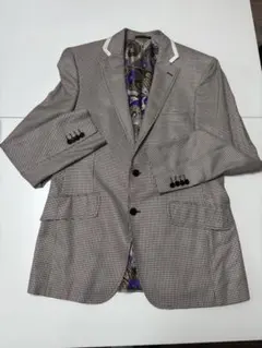 ETRO 千鳥格子柄　テーラードジャケット ブラウン系