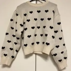 ハート柄　ニット　セーター Fサイズ