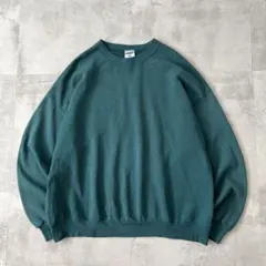 ミ*ア様 90s USA製　JERZEES　スウェット　無地　ターコイズ　メンズ