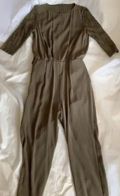 グレースコンチネンタル　オールインワン　サロペット　レース　カーキ