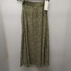 3470 新品 タグ付き レイカズン 緑 柄 ロングプリーツスカート