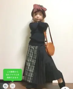 ブランシェス　チェック切り替えプリーツスカート　新品　8090　女の子　秋冬