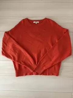 ユニクロC スムースコットンクルーネックセーター オレンジ L