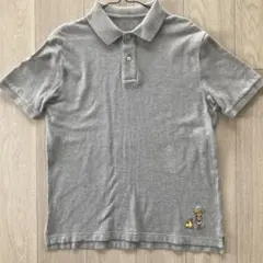 無印良品 ポロシャツ グレー Lサイズ ワッペン付き