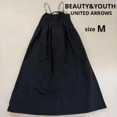 ビューティーアンドユース　キャミワンピース　黒　M