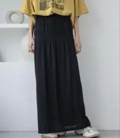 JEANASIS ジーナシス ワッフルエンボス Iラインスカート 黒 Fのサムネイル