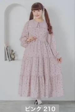 しまむら　青木美沙子　大きいサイズ　薔薇　花柄　ワンピース　3L ピンク