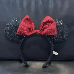 ミニーマウス リボン スパンコール カチューシャ ヘアバンド ディズニーリゾート