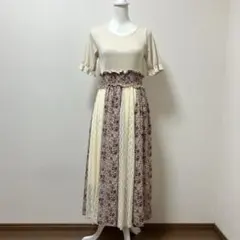 アクシーズファム　ロングワンピース　ドッキング　大人　可愛い　夏　花柄　レース