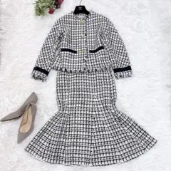 【美品】メルローズ TIARA ツイードセットアップ マーメイドスカート