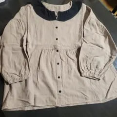 【SM2 】七分●長袖シャツ　黒襟　黒ボタン