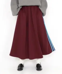 【PUNYUS】ジャージロングスカート ワインレッド ダブルラインのサムネイル