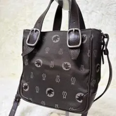 ハンティングワールド　バック　キャンバス　レザー　ロゴ　2way ショルダー Hunting World（ハンティング・ワールド） ミニ ハンドバッグ