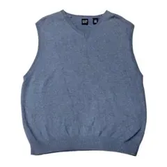 90s OLD GAP コットン ニット ベスト XL ブルー オールドギャップ