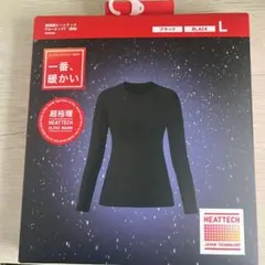 HEATTECH 超極暖 長袖Tシャツ ブラック L