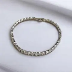 ブレスレット テニス ヒップホップ 19 クリスタル シルバー