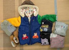 ミキハウスダウン100 男の子トレーナー100 もこもこブーツ　まとめ売り