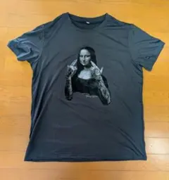 モナリザ タトゥー プリント Tシャツ グレー 半袖 　Lサイズ　新品未使用
