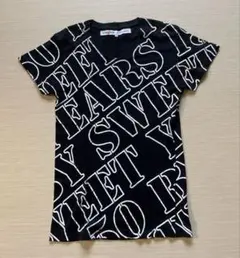 SWEET YEARS カシミア混総柄プリントTシャツ 黒 XSのサムネイル