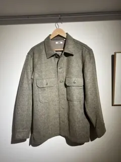 も*ん様 ウール混紡 グレー シャツジャケット Lサイズ　ユニクロ　古着