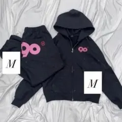 9090girl Logo Glitter セットアップ　トップスM ズボンM