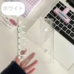 シール帳　A7サイズ　クリア リフィル　バインダー　透明　ホワイト
