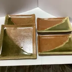 信楽焼 松庄窯 和食器 角皿 7枚セット 陶器 焼き物