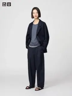 UNIQLO U コットンブレンドタックワイドパンツ 67サイズ 未使用タグ付