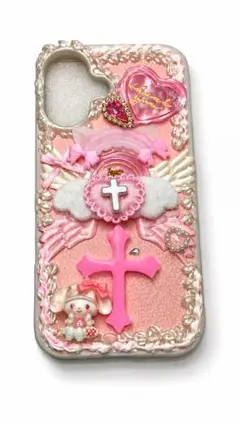 ハンドメイド デコiPhoneケース ホイップデコ ピンク