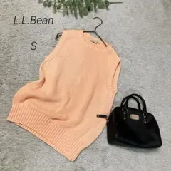 L.L.Bean ニットベスト　サーモンピンク　S　コットン