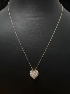 K18PG 天然ダイヤモンド ハートモチーフ ネックレス 0.450ct