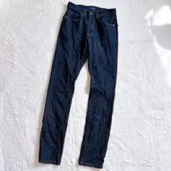 1617Navyスキニーデニムパンツ薄手ゆったりカジュアルストレッチ仕事着普段着