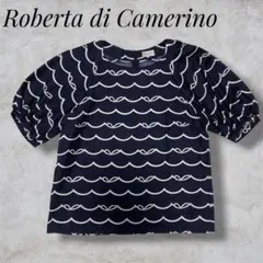 Roberta di Camerinoロベルタディカメリーノ　半袖ブラウス 紺のサムネイル