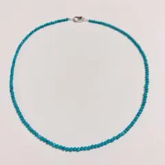 トルコ石 ターコイズ ネックレス 全長約44cm 約3mm珠