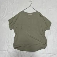 グローバルワーク Tシャツ カットソー カーキ 半袖　サイズL