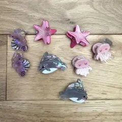 ヘアクリップ 8点セット 海のどうぶつ ヘアピン