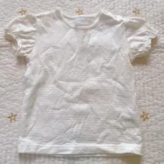 bébé フリル袖 ホワイトTシャツ