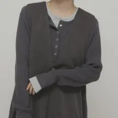 KBF レイヤードライクヘンリーニット