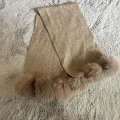 極美品！FOXEY チンチラファー カシミヤ100% マフラー 大判ストール 極美品！FOXEY チンチラファー カシミヤ100% マフラー 大判