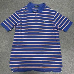 ポロラルフローレン　ワンポイント刺繍ロゴ　ボーダー　ビッグサイズ　ポロシャツ